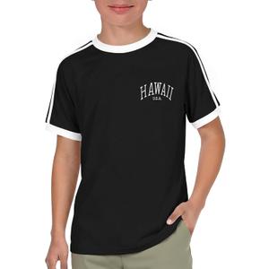 Boys Los Angeles California T Shirts Kids Fashion Short Sleeve Graphic Tees Casual Tops 5-14 Years (Black)