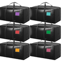 RMOHRO 6 Pack Extra Large Heavy Duty Moving Bags with Reinforced Zipper & Wide Handles, MoistureResistant Storage Bins Packing Cubes for Clothes, College Dorm, Travel, and Home Organization, Black