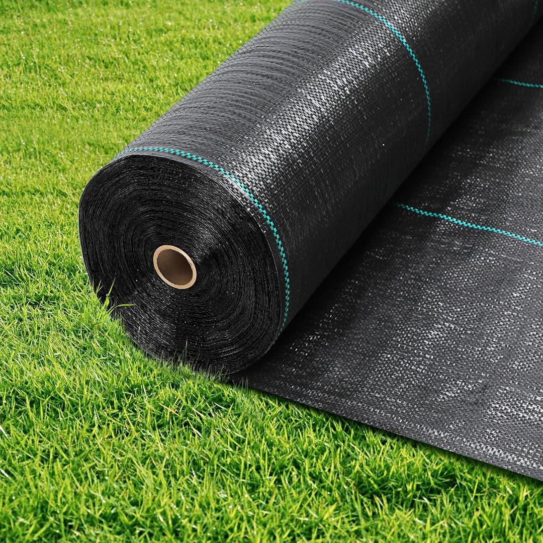 Rengue Weed Barrier Landscape Fabric, 6 x 300FT Weed Blocker Garden Ground Cover Fabric, 2.4 OZ Heavy Duty Garden Control Cloth, Woven Geotextile Fabric for Landscaping Driveway