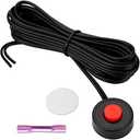 AOLIHAN Mini Speaker Horn Momentary Push Button Switch with Quick Connector and Pre-Wiring Wires, 12V/24V On Off High Round Cap Air Horn Switch Button for Train Truck Car Motor Boat (red Button)