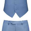 Mens 2-Piece Linen Summer Suit - Beach Wedding Guest Outfit with Vest and Shorts Set, Size XL