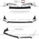 Front Lip Compatible with 2022-2024 Honda Civic, Air Dam Lower Chin Bumper Spoiler Splitter Protection Body Kit Fits for 4-Door Sedan & Hatchback 2022 2023 2024 (White Pearl NH883P)