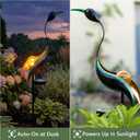 Solar Crane Garden Statue Light for Patio Yard Lawn Porch Outdoor Decorations Waterproof Metal Garden Sculpture, Solar Powered Housewarming Gifts, Mom Birthday Gifts, 14.5 inches