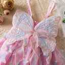 NNJXD Flower Girl Embroidery Dress Little Princess Tie Bowknot Summer Casual Dresses (Pink, XS)