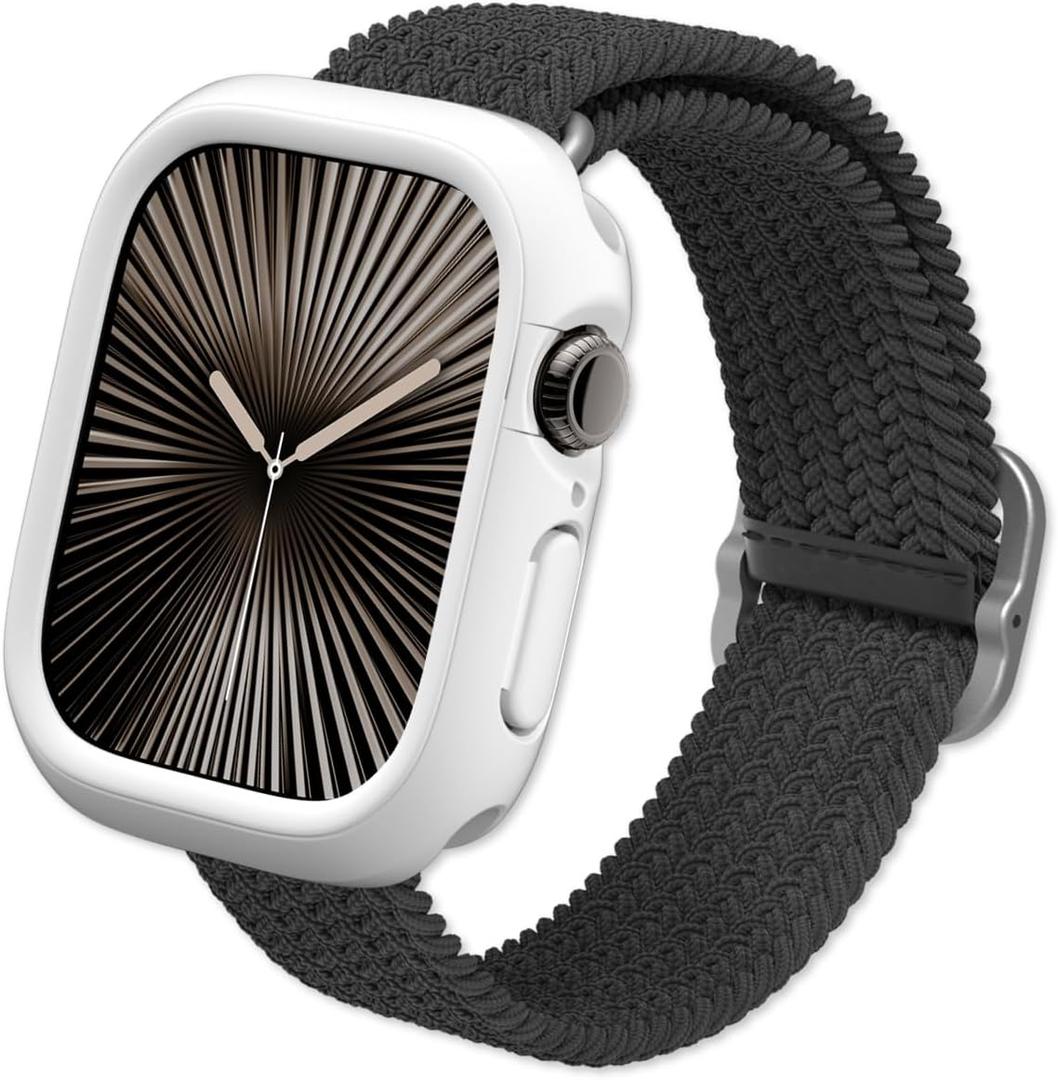 RHINOSHIELD Bumper Case Compatible with Apple Watch Series 11 / 10 [42mm] | Slim Protective Cover - Lightweight, Shock Absorbent, Non-Slip - Classic White