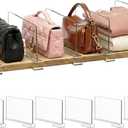 SortNStore Shelf Dividers Purse Organizer for Closet: 6-inch Tall(Shorter Version) Acrylic Handbag Organizer - Small Space Separator for Clutches Evening Bags Pouches Mini-Bags on Wood Shelves 6-Pack