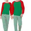 Benaive Matching Family Christmas Pajamas Set Boys Girls Holiday Pjs for Women Men Sleepwear (X-Small, 6585-striped-green-red)