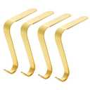 Avxzbef Christmas Stocking Holders Xmas Mantel Garland Clips Metal Grips Set of 4 Fireplace Hanger Hooks for Christmas Decoration Gold