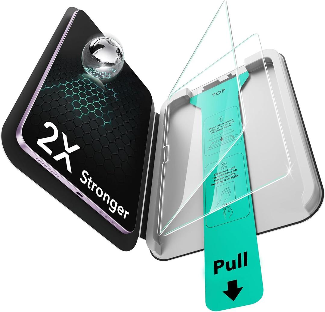 ESR 1 Pack Screen Protector for iPad Air 13 Inch M4/M3/M2 2026/2025/2024 (8th/7th/6th Generation), 9H Tempered Glass with Alignment Frame, Anti-Scratch, Bubble Free, HD Clarity, Apple Pencil Support | 2025/2024, Ultra-Hard, Tempered Glass Film, Guard