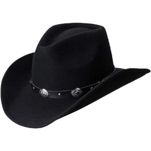 Aoleaky Wool Felt Cowboy Western Hat for Men Out Door Black M