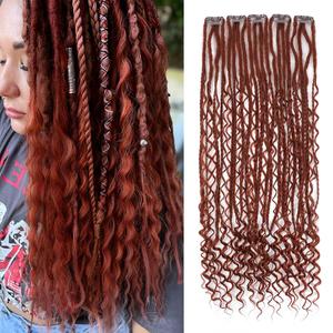 Boho Dreads Clip in Dreadlock Extension 5PCS 20 Strands Clip in Boho Dreadlock 24inches Thin Soft Dread Extenisons for Women (#350,Boho)