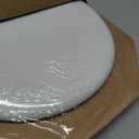 MAYFAIR 844CP 000 Edgewater Toilet Seat with Chrome Hinges will Never Come Loose, ROUND, Durable Enameled Wood, White