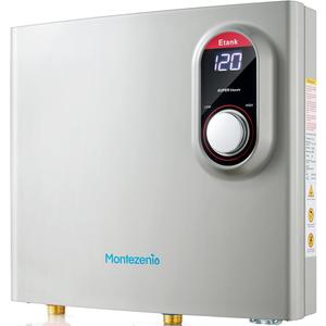 Tankless Water Heater Electric 27kW 240V, Instant On Demand Endless Hot Water Heater with Digital Temperature Display Point of Use for Residential Whole House Shower, ETL Certified