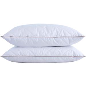 puredown Goose Feathers and Down Pillow with Diamond Quilting with 100% Cotton Cover, Pack of 2, King Size (Classic White)