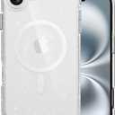 MAGEASY Case for iPhone 16 Plus 6.7" - Never Yellowing Crystal Clear Glitter Case with Sparkle, 16ft Drop Protection, Compatible with MagSafe | Bright M - Luminous Clear