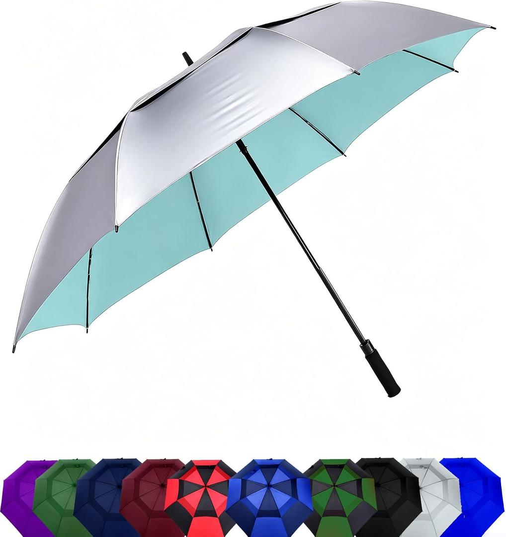 62 Inch Large Golf Umbrella Windproof Auto Open for Rain