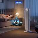 DREO Tower Fan for Bedroom, 25ft/s Velocity Quiet Floor Fan, 90 Oscillating Fans for Indoors with 4 Speeds, 4 Modes, 8H Timer, Standing Fans, Bladeless Fan, White (DR-HTF007)