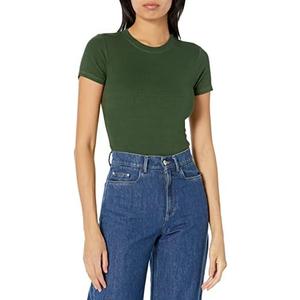 Velvet by Graham & Spencer Women's Aliana Short Sleeve Ribbed T Shirt, Medium