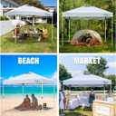 Acepic 10x10 Pop Up Canopy Tent, One Push Instant Outdoor Gazebo with Vented Top, Upgraded 300D Silver Coated Sun Shade for Parties Camping Vendor, Includes Wheeled Bag and 4 Sandbags, White