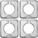 4 Pack Chrome Square Gas Stove Drip Tray, Replaces SGP-400 786333 WP786333 AP6011553 PS11744751