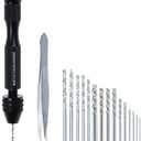 Precision Pin Vise Hand Drill with 25pcs Micro Twist Drill Bits Set (0.5-3.0mm) Mini Hand Drill Rotary Tool for PCB,Metal,Wood,Jewelry,Plastic,Resin Manual Making DIY Assembling Drilling