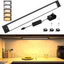 WOBANE Under Cabinet Lighting,16.5 inch Dimmable Counter Lights for Kitchen,Plug in LED Light Bar for Cupboard,Workbench,Shelf, Desk,5 Color Settings from 2700K-6000K,800 LM Super Bright