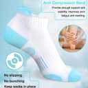 Heyoboy Womens Athletic Running Cotton Socks, Thick Cushioned Anti-blister Wicking Ankle Socks 5 Pairs (M)
