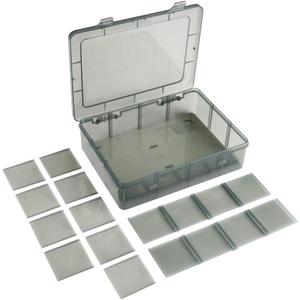 12 Girds Large Plastic Craft Storage Containers, Compartment Storage Container, Parts Storage Box with Adjustable Dividers for Sewing Arts, Washi Tape Batteries Electronics Parts and more (12 Grids (No Printed) 1 Pack)