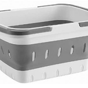 ANNIYA 1 Pack Portable Plastic Shower Caddy Tote, Collapsible Small Basket with Handles, Box Organizer Bin for Bathroom, Kitchen, College Dorm,Gym (Grey)
