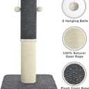 Made4Pets Tall Cat Scratching Post, Heavy Duty and Thicker Scratching Posts for Indoor Cats Adults, 33" Natural Sisal Cat Scratcher with Hanging Balls, Sturdy Base Cat Scratch Post, Dark Grey