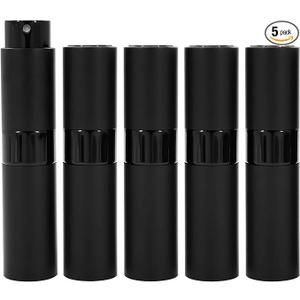 KURTOPLLY 6 PCS 8ML Cologne Travel Bottle, Perfume Atomizer Travel Refillable Bottle, Twist Up Perfume Bottle, Portable Mini Perfumes Dispenser（Black）