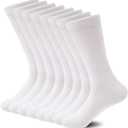 Sock Amazing Unisex Bamboo Rayon Socks Super Soft Black Crew Socks 8 Pack (10-13, White)