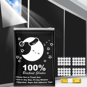 Portable Blackout Curtains (157" x 57"), 100% Blackout Material for Baby Nursery, Bedroom, Dorm Room, or Travel Use