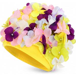 WINOMO Fashionable Swim Cap Floral Petal Stylish Swimming Hat Bathing Caps, Small, 5cm