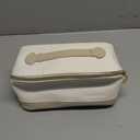 rubertyle Travel Makeup Bag, Large Capacity Cosmetic Bags for Women, Waterproof Portable Pouch Open Flat Toiletry Bag Make up Organizer with Divider and Handle (khaki)