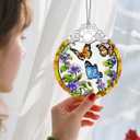 Christmas Ornaments: Stained Glass Ornament, Christmas Tree Ornament, Hanging Ornaments for Home Decor & Xmas Tree Decorations Holiday Decor, Gifts & Holiday Present - Monarch Butterfly