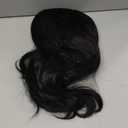 morvally Short Black Wavy Bob Wig with Bangs for Women 16 Inches Natural Synthetic Hair Wavy Wigs