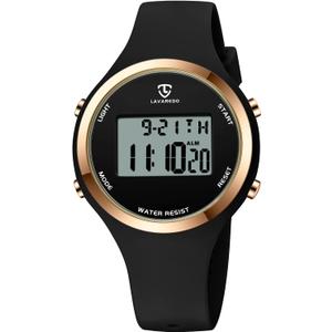 L LAVAREDO Watches for Women 3ATM Waterproof Outdoor Digital Sport Watches Stopwatch Wrist Watch with Alarm Clock, Gifts for Women/Girls