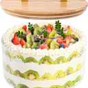 Glass Trifle Bowl with Airtight Lid, 197oz Large Salad Bowl, Glass Serving Bowl for Popcorn, Cake, Salad, Fruit, Baking, Dessert and Party Diy, BPA Free, Oven, Dishwasher Safe