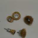 5 Pcs Wire Wheel Brush Set for Drill,Carbon Steel Wire Cup Wheel Coarse Crimped Abrasive Brass Coated Brushes with 1/4 Inch Hex Shank for Rust Remova,Corrosion and Scrub Surfaces