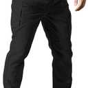 Men's Stretch Tactical Pants,Water Resistant Ripstop Cargo Pants,Lightweight Outdoor Work Hiking Pants with Pockets(No Belt) (X-Large, Black)