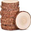 4.3-4.7 inch Unfinished Natural with Tree Bark Wood Slices 15 PCS Natural Round Discs Rustic Wood Slices for DIY Crafts, Table Base, Wedding Decoration,Coasters,Christmas Ornaments.