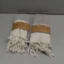 Ruvy Home Basics Turkish Hand Towels for Bathroom Set of 2 | 18"x40", Cotton | Decorative Towel for Bathroom, Kitchen, Dishcloth, Tea, Yoga, Face, Gym - Black (Modern - 2 Pack)