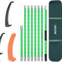 VEVOR Manual Pole Saw, 3.87-27 ft Extendable Pole Tree Pruner, Sharp 65Mn Steel Blade, Lightweight Fiberglass Handle Pole, Double-Hook Saw for High Branch Trimming, Pruning Tool for Palms, Shrubs