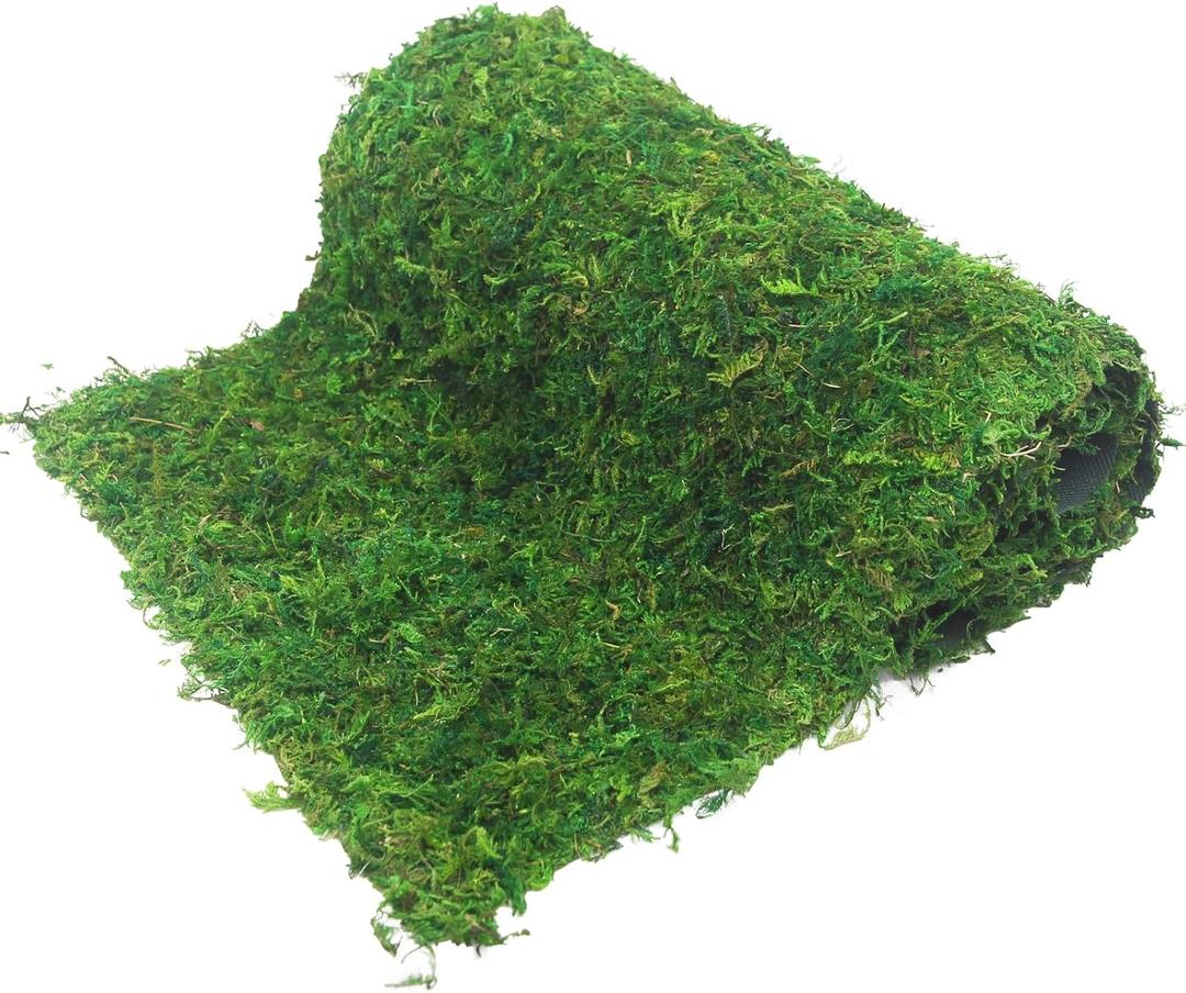 FAICOIA Moss Table Runner Dried Moss for Crafts Green Moss Roll for Fairy Gardens Wedding Woodland Decor 12" x 60" Preserved Moss Mat for Table Decoration Moss Carpet for Moss Grass Wall 30x153cm
