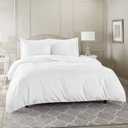 Nestl 7-Piece Queen Duvet Cover and Bed Sheet Set - Includes Duvet Cover, Flat Sheet, Fitted Sheets, 2 Pillowcases and 2 Pillow Shams - Complete Luxury Soft Microfiber Bedding Set, White
