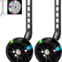 Bike Training Wheels, Pair of Heavy Duty Rear with Stabilizers Mounted Kit for Kids Boy Girls Bikes of Single Speed Bicycle with 12 14 16 18 20 Inch