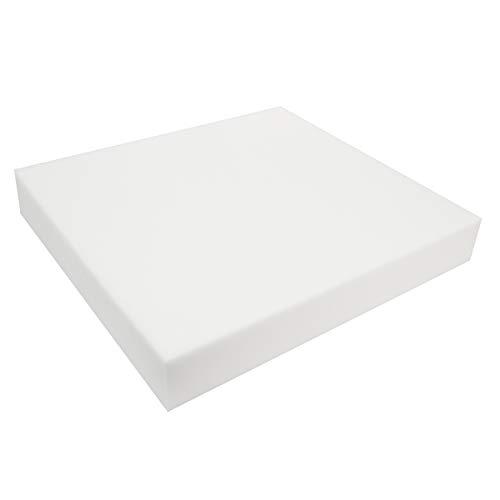 19" W x 20" L Upholstery Foam Cushion High Density (Chair Cushion Square Foam for Dinning Chairs, Wheelchair Seat Cushion Replacement) - Made in USA (2.5x19x20),White