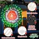 3 Set Christmas Solar Firework Lights Outdoor 120 LED 8 Modes Waterproof LED Hanging Fairy Lights for Christmas Garden Patio Yard Holiday Decoration(Multicolor,Double Style)