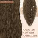 BARSDAR Long Curly Brown Drawstring Ponytail Extension  30 Inch Synthetic Comb Clip in Pony Tails Hairpieces for Women - Voluminous Natural Looking Medium Brown Curly Wavy Ponytail